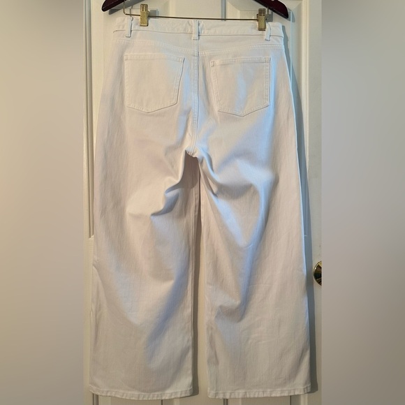 J. McLAUGHLIN Loris White Wide Leg Button Fly Cropped Stretch Jeans Size 8 CLEAN - Picture 8 of 9